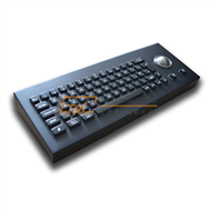 Black desktop metal keyboard with trackball, Cherry key mechanism