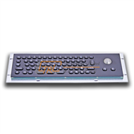 Compact Mini Metal Keyboard with Trackball, black fascia and keytops