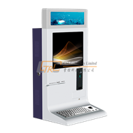Desktop account inquiry, information kiosk with stainless keyboard