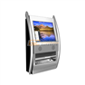 Sleek wall mounted information / internet kiosk with metal keyboard